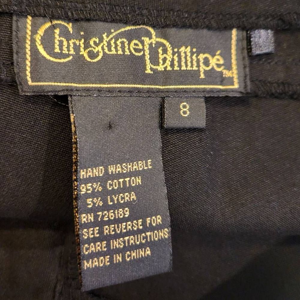 Christine Phillipe Vintage Black Pants Side Faux Leather Lace Up Size 8 (7257) - Picture 4 of 5
